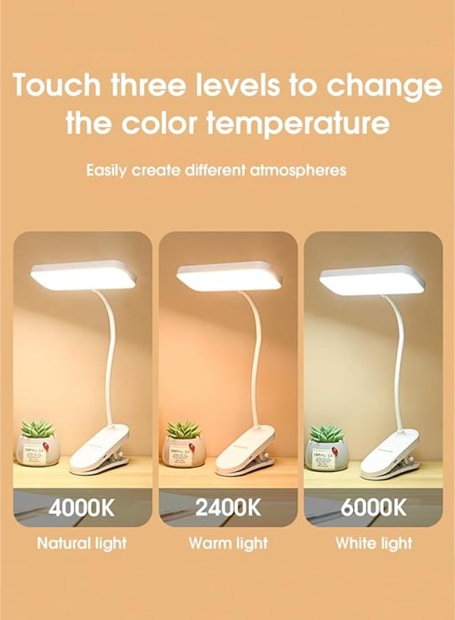 Arabest 3 Modes Touch Dimming USB Dimming Clip Table Lamp Student Dormitory Learning Study Table Light Bedside Flexo Lamps，800mAh，Rechargeable desk lamp - Image 2